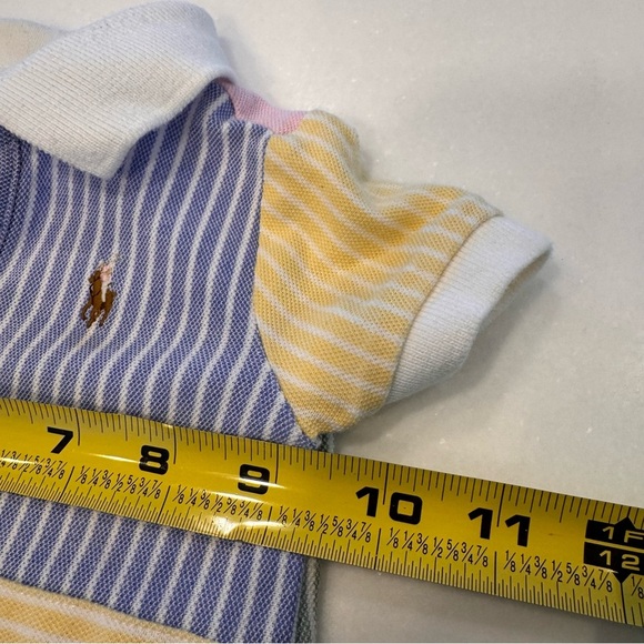 Ralph Lauren Baby Infant Patchwork Polo Shortall Romper 3M Multi-Color - Picture 6 of 9